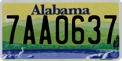 AL license plate 7AA0637