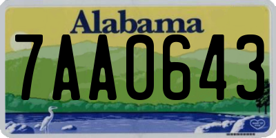 AL license plate 7AA0643