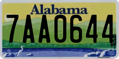 AL license plate 7AA0644