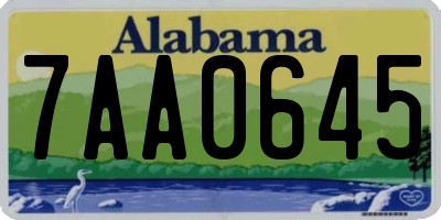 AL license plate 7AA0645