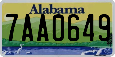 AL license plate 7AA0649