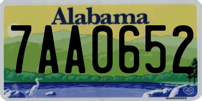 AL license plate 7AA0652