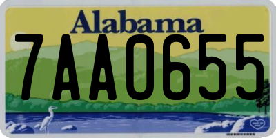 AL license plate 7AA0655