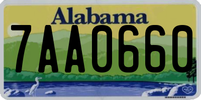 AL license plate 7AA0660