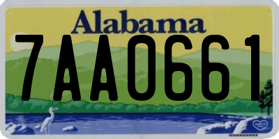 AL license plate 7AA0661