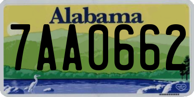 AL license plate 7AA0662