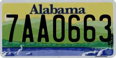 AL license plate 7AA0663