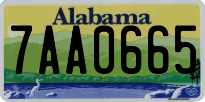 AL license plate 7AA0665