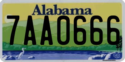 AL license plate 7AA0666