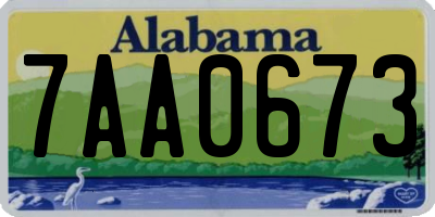 AL license plate 7AA0673