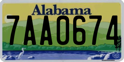 AL license plate 7AA0674