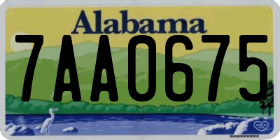 AL license plate 7AA0675