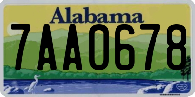 AL license plate 7AA0678