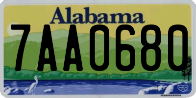 AL license plate 7AA0680