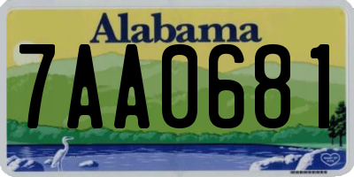 AL license plate 7AA0681