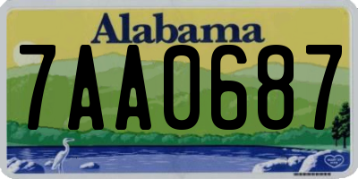 AL license plate 7AA0687