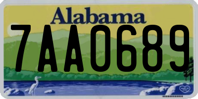 AL license plate 7AA0689