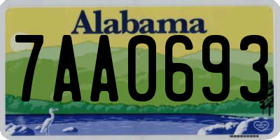 AL license plate 7AA0693