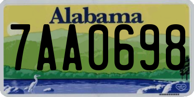 AL license plate 7AA0698