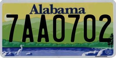 AL license plate 7AA0702