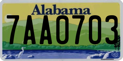 AL license plate 7AA0703
