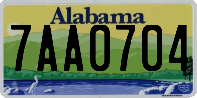AL license plate 7AA0704