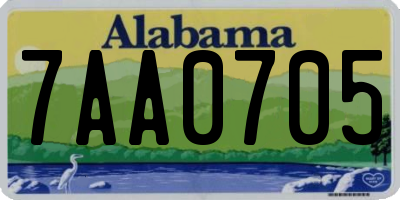 AL license plate 7AA0705
