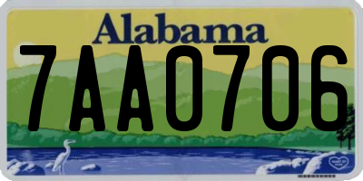 AL license plate 7AA0706