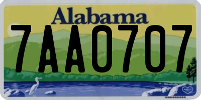 AL license plate 7AA0707