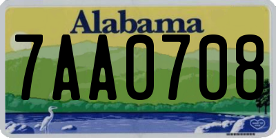 AL license plate 7AA0708