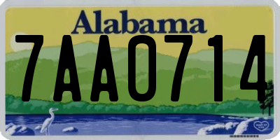 AL license plate 7AA0714