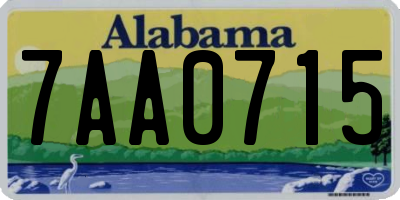 AL license plate 7AA0715