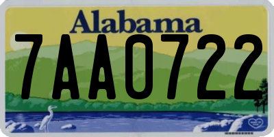 AL license plate 7AA0722