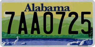 AL license plate 7AA0725