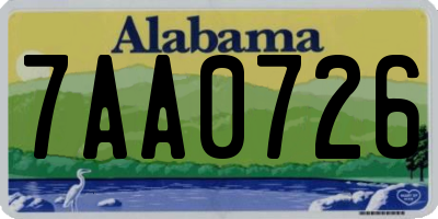 AL license plate 7AA0726