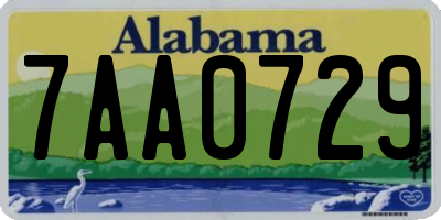 AL license plate 7AA0729