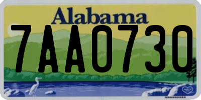 AL license plate 7AA0730