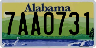 AL license plate 7AA0731