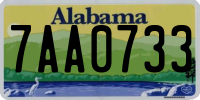 AL license plate 7AA0733