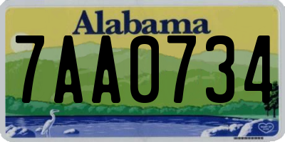 AL license plate 7AA0734
