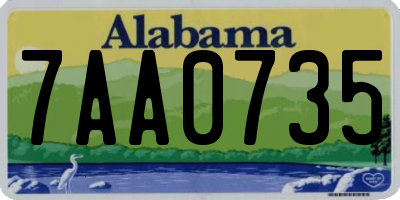 AL license plate 7AA0735