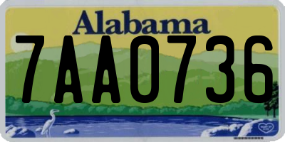 AL license plate 7AA0736