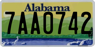 AL license plate 7AA0742
