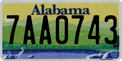 AL license plate 7AA0743