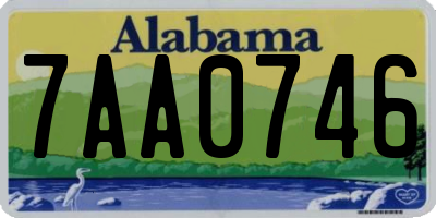 AL license plate 7AA0746