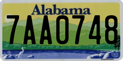AL license plate 7AA0748