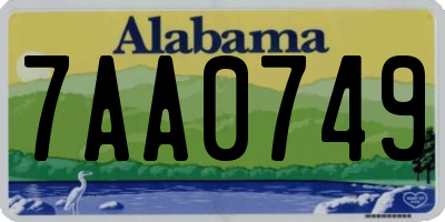 AL license plate 7AA0749