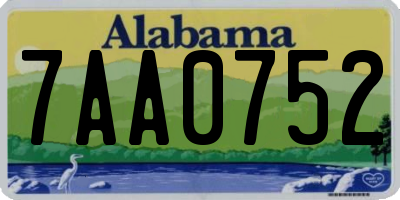 AL license plate 7AA0752