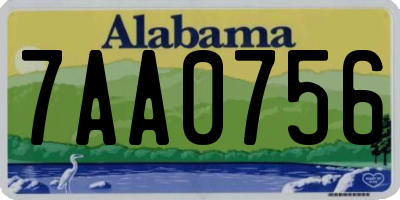 AL license plate 7AA0756