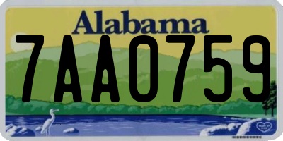 AL license plate 7AA0759